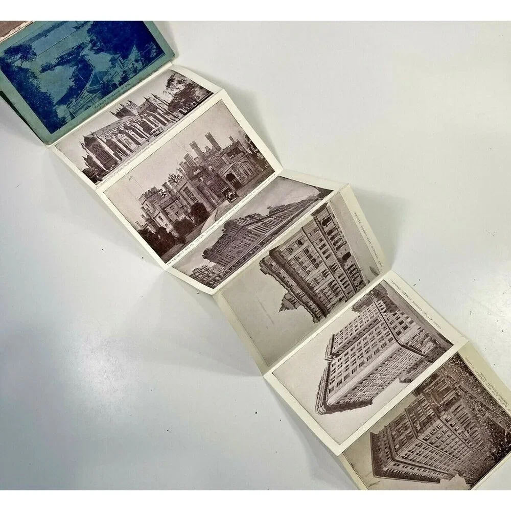 Sydney Australia Postcards 22 Picture Print Fold Out Unposted Blue Gold 1900s